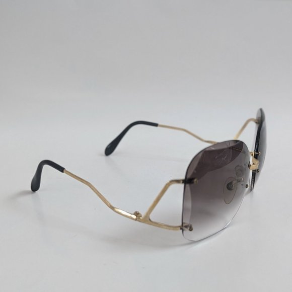 NWT Vintage 90's Lady Diamond Cut Fashion Sunglasses (Gold/Smoke) - Picture 2 of 5